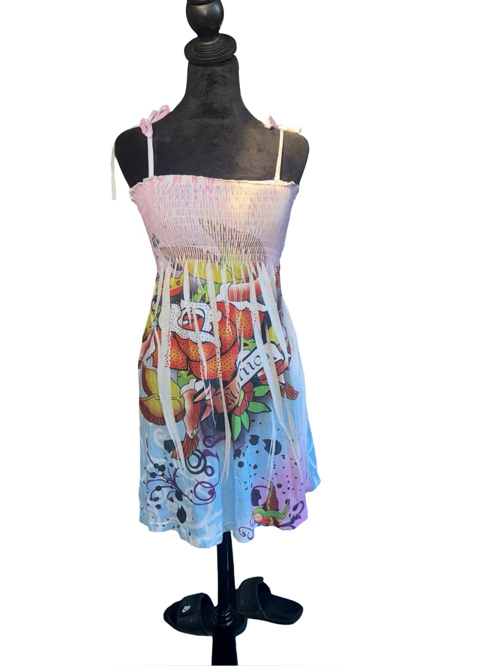 Y2K tattoo beach dress size medium multicolored